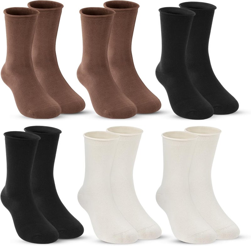 JAKIDAR Girls Crew Seamless Socks Kids Casual Dress Cotton Socks 6 Pairs - Image 1